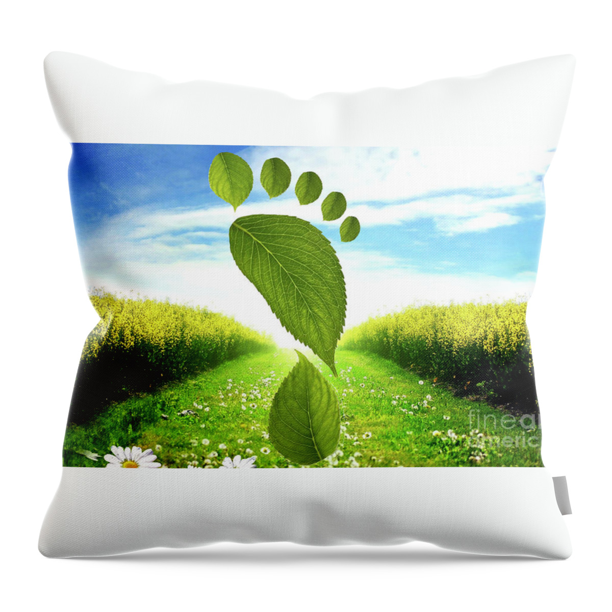 Leaves Throw Pillow featuring the photograph Carbon Footprint - Doc Braham - All Rights Reserved by Doc Braham