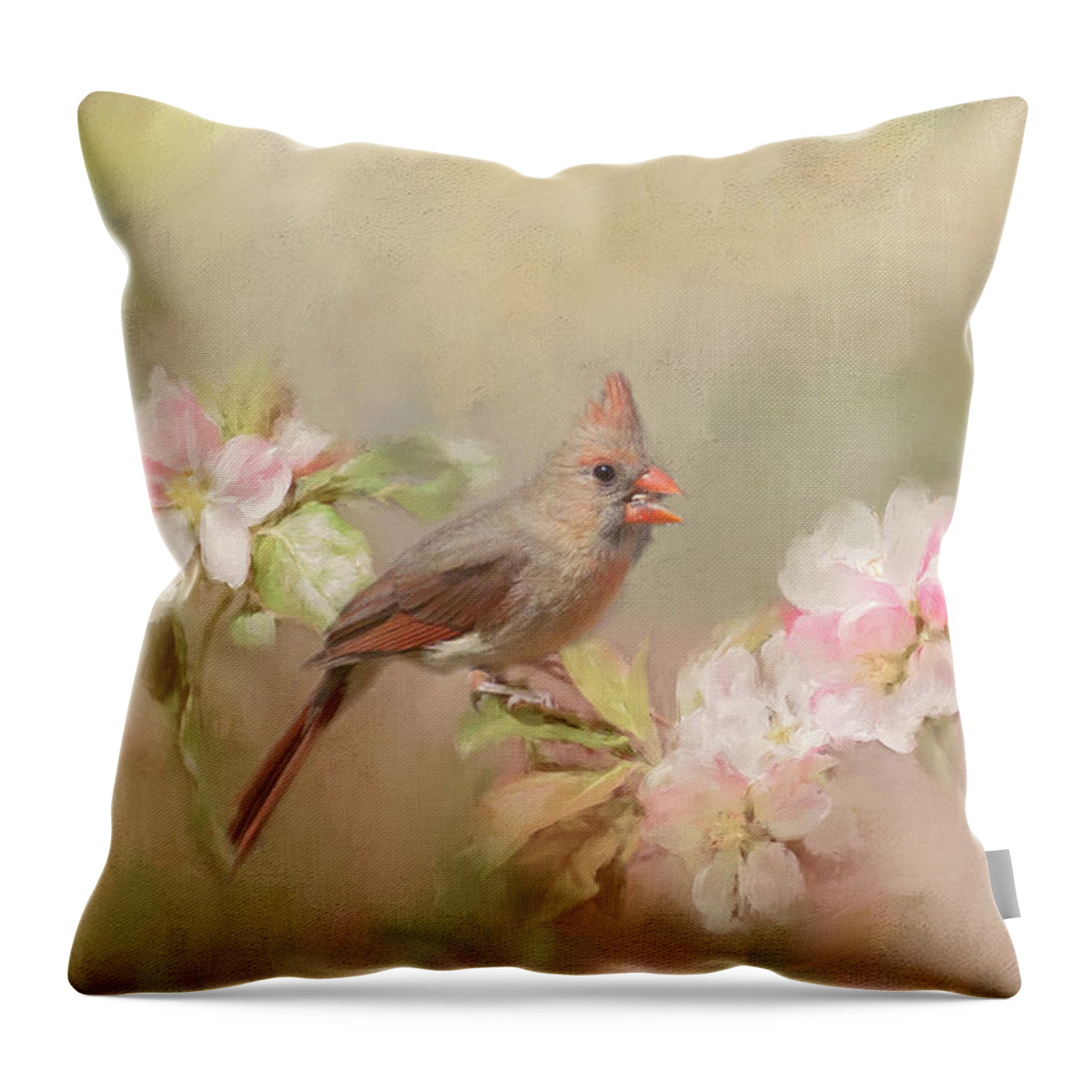 Bird Throw Pillow featuring the photograph Cardinal Delight by Pam Holdsworth