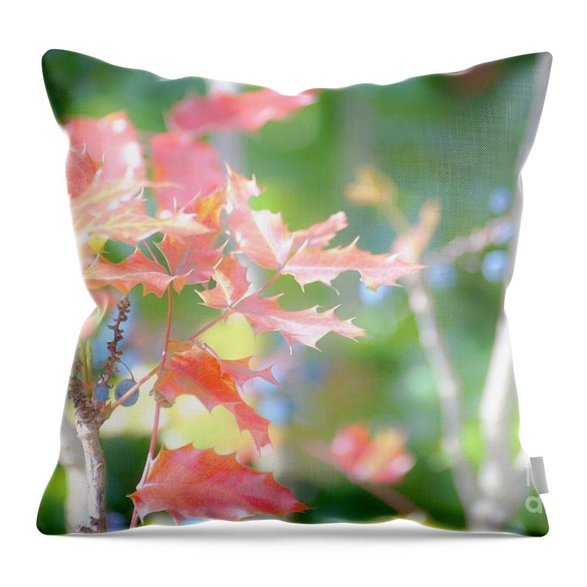 Leaves Throw Pillow featuring the photograph Careful I'm sharp by Merle Grenz