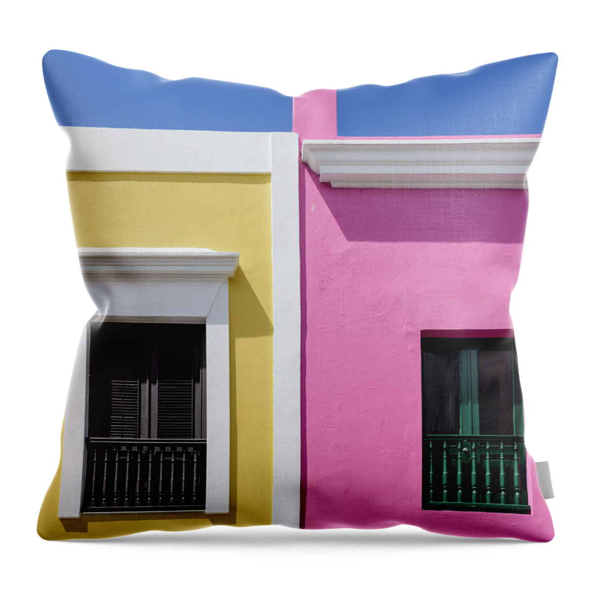 Architecture Throw Pillow featuring the photograph Caribbean Colors by Oscar Gutierrez