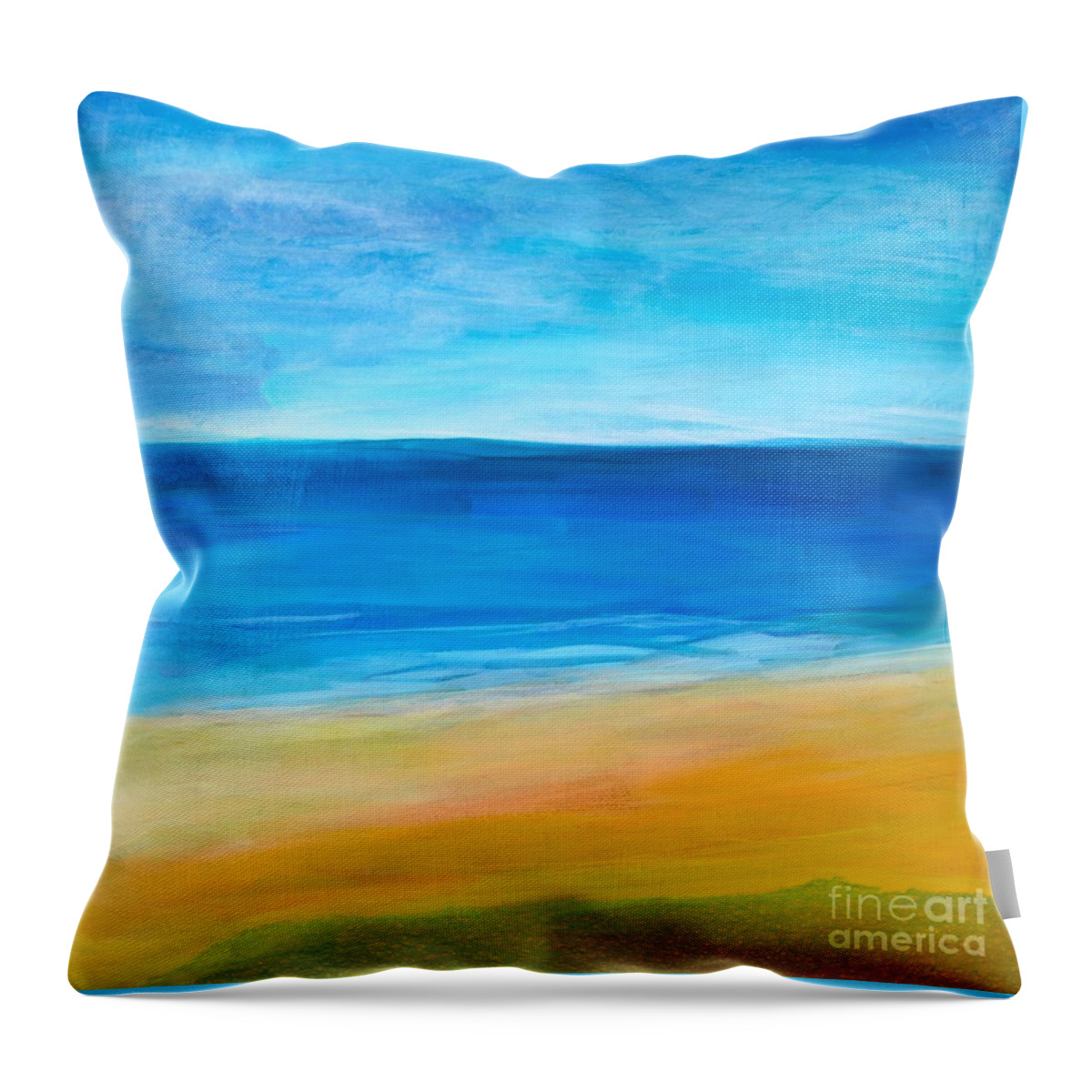 Landscape Throw Pillow featuring the mixed media Tranquil Dreams by Christine Chin-Fook