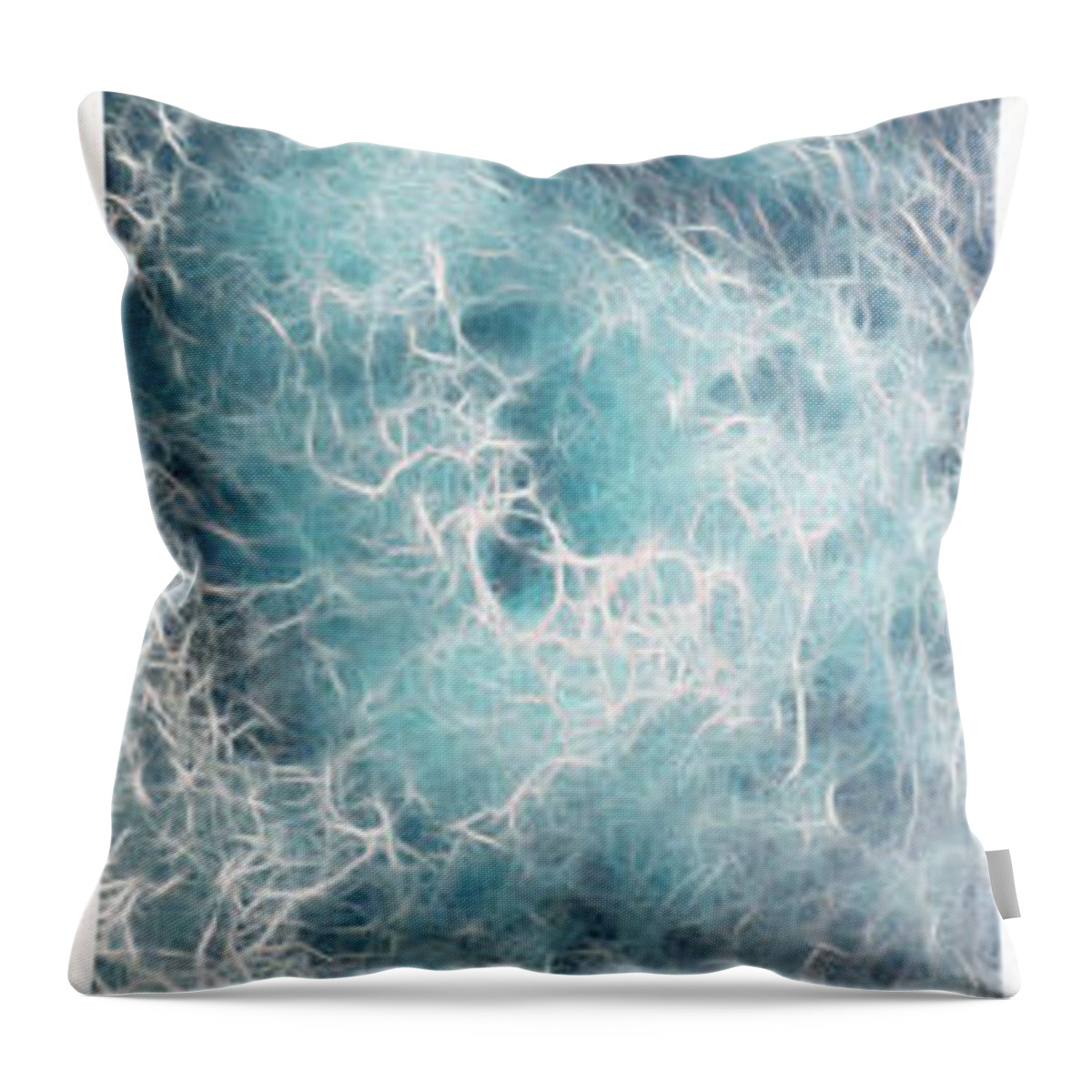 Abstract Throw Pillow featuring the photograph Caribbean Waters - Triptych Image Vertical by Jason Freedman