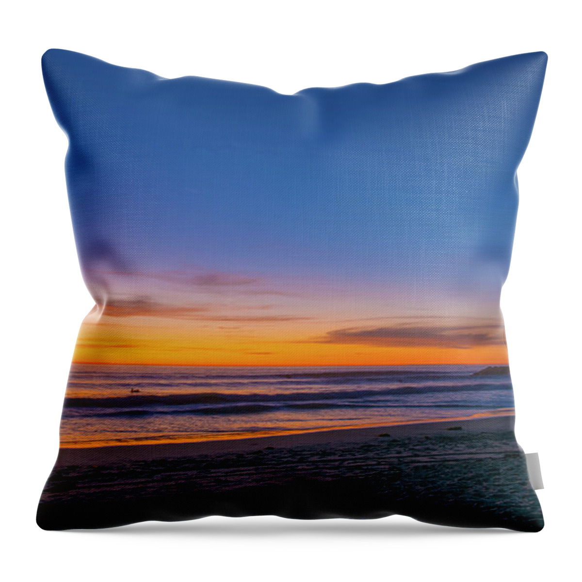Carlsbad Throw Pillow featuring the photograph Carlsbad Jetty Sunset by Bruce Pritchett