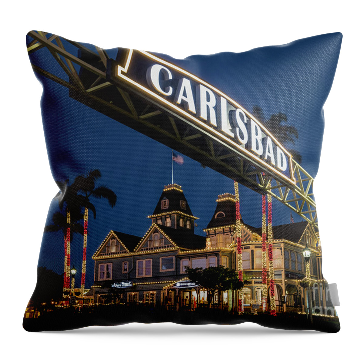 Carlsbad Throw Pillow featuring the photograph Carlsbad's Festive Look by David Levin