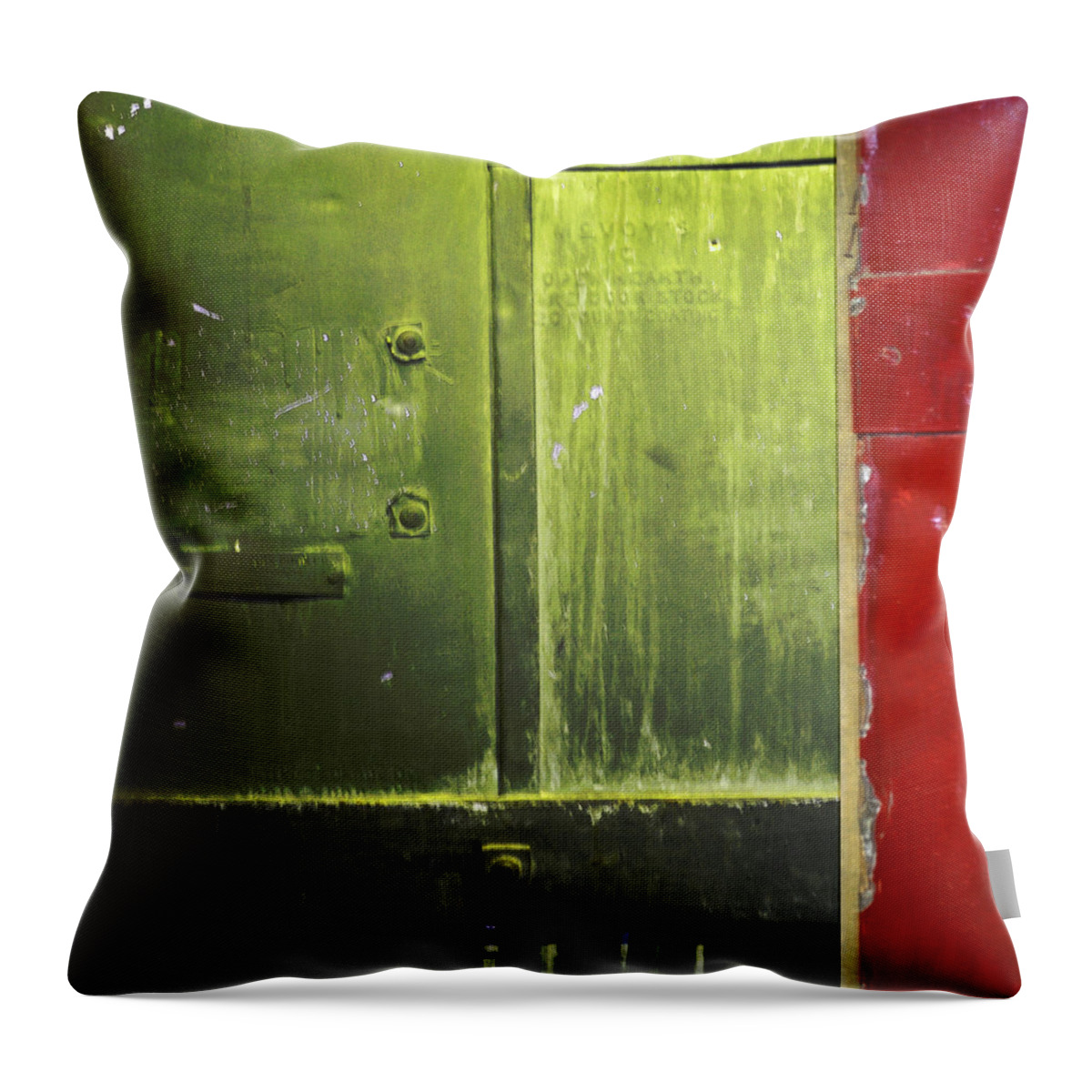 Metal Throw Pillow featuring the photograph Carlton 6 - firedoor abstract by Tim Nyberg