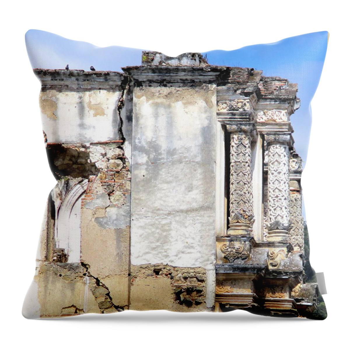 Antigua Ruins Throw Pillow featuring the photograph Carmen Convent 1 by Randall Weidner