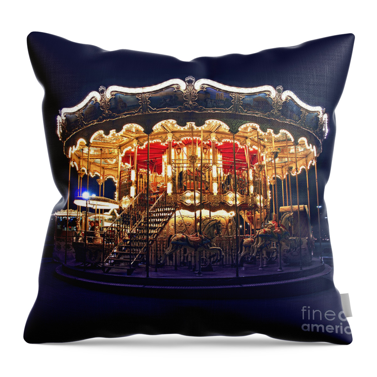 Carousel Throw Pillow featuring the photograph Carousel in Paris by Elena Elisseeva