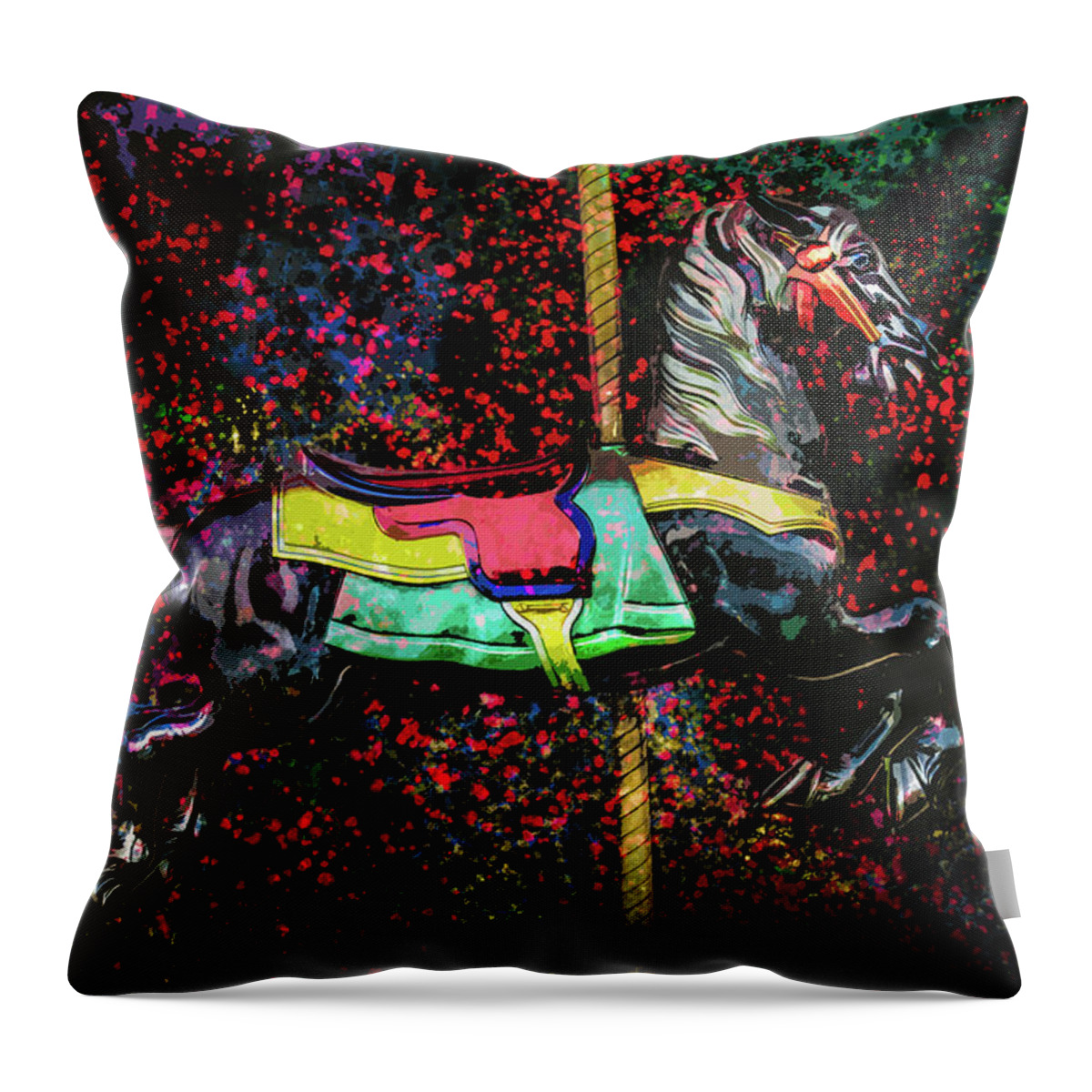Carousel Throw Pillow featuring the photograph Carousel Number 16 by Michael Arend