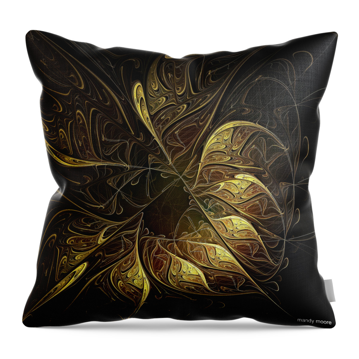 Digital Art Throw Pillow featuring the digital art Carved in gold by Amanda Moore