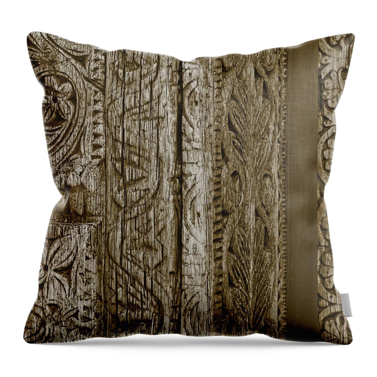 Southwestern Throw Pillow featuring the photograph Carving - 2 by Nikolyn McDonald