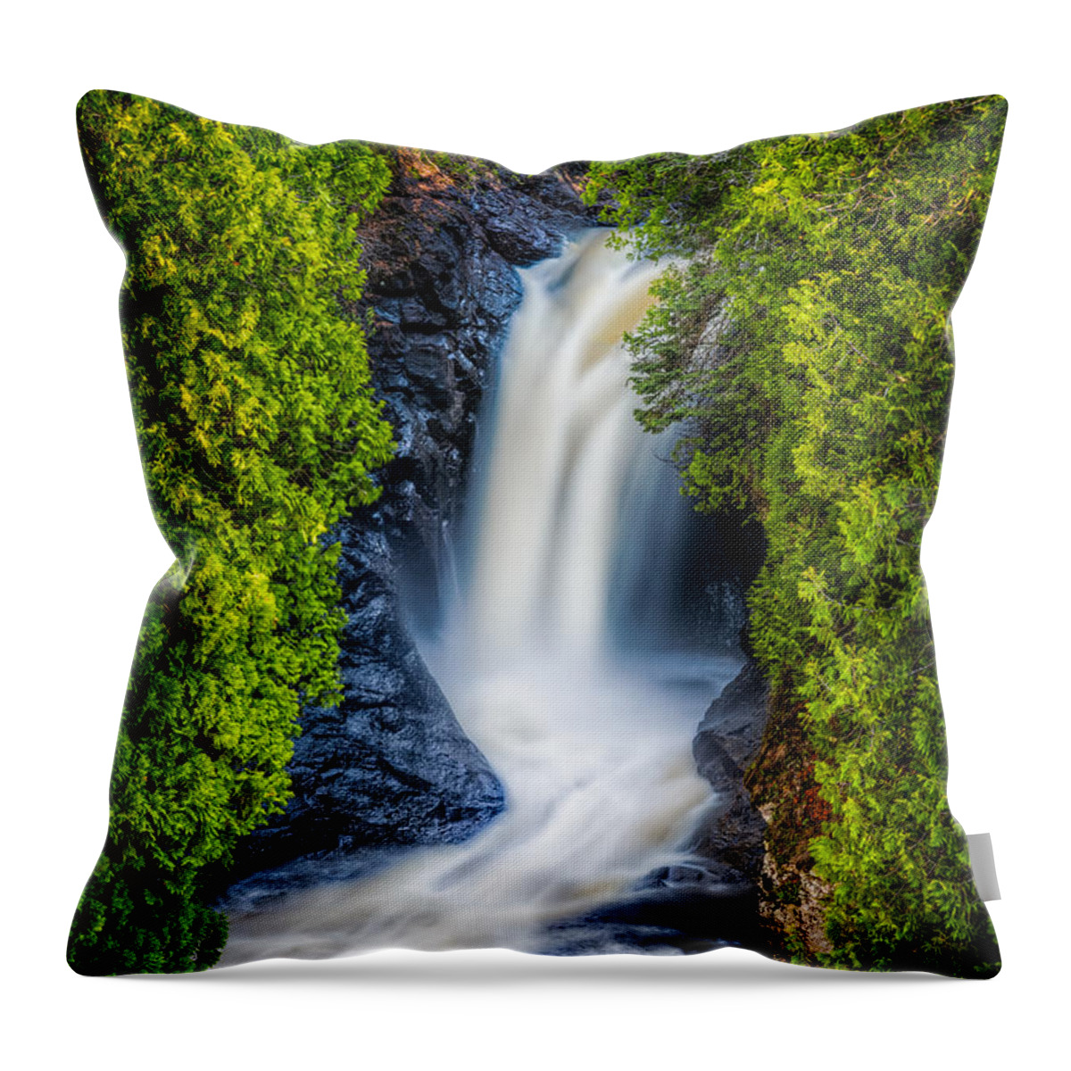 Flowing Throw Pillow featuring the photograph Cascade - lower falls by Rikk Flohr