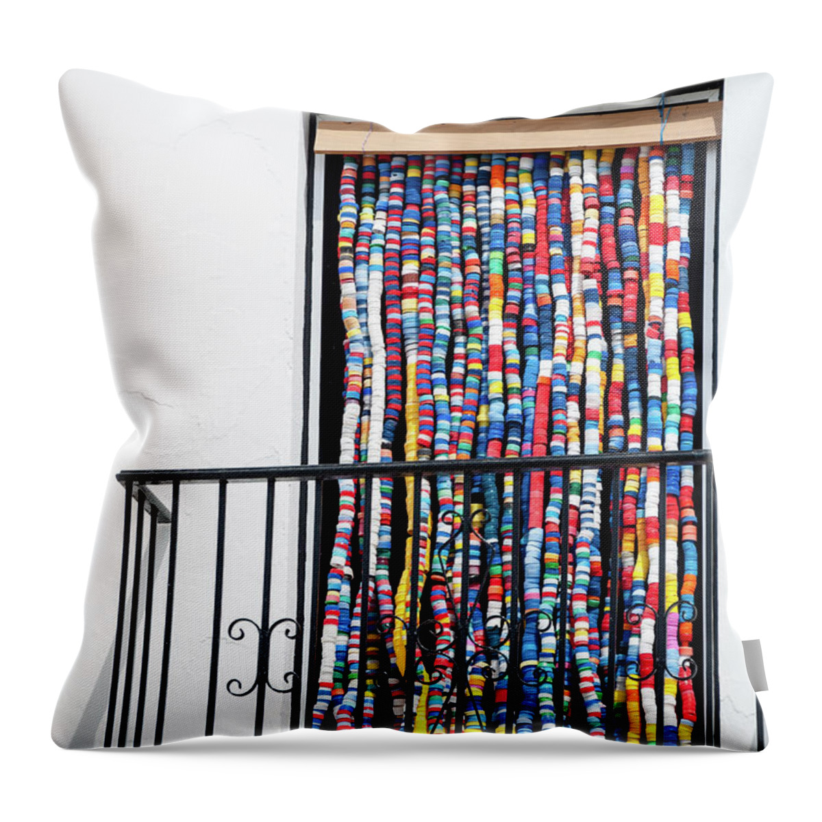 Andalucia Throw Pillow featuring the photograph Cascade of Colour by Geoff Smith