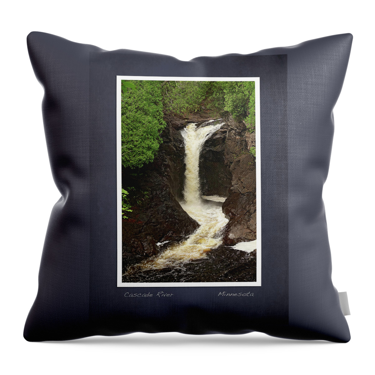 Cascade River Throw Pillow featuring the photograph Cascade River scrapbook page by Hermes Fine Art