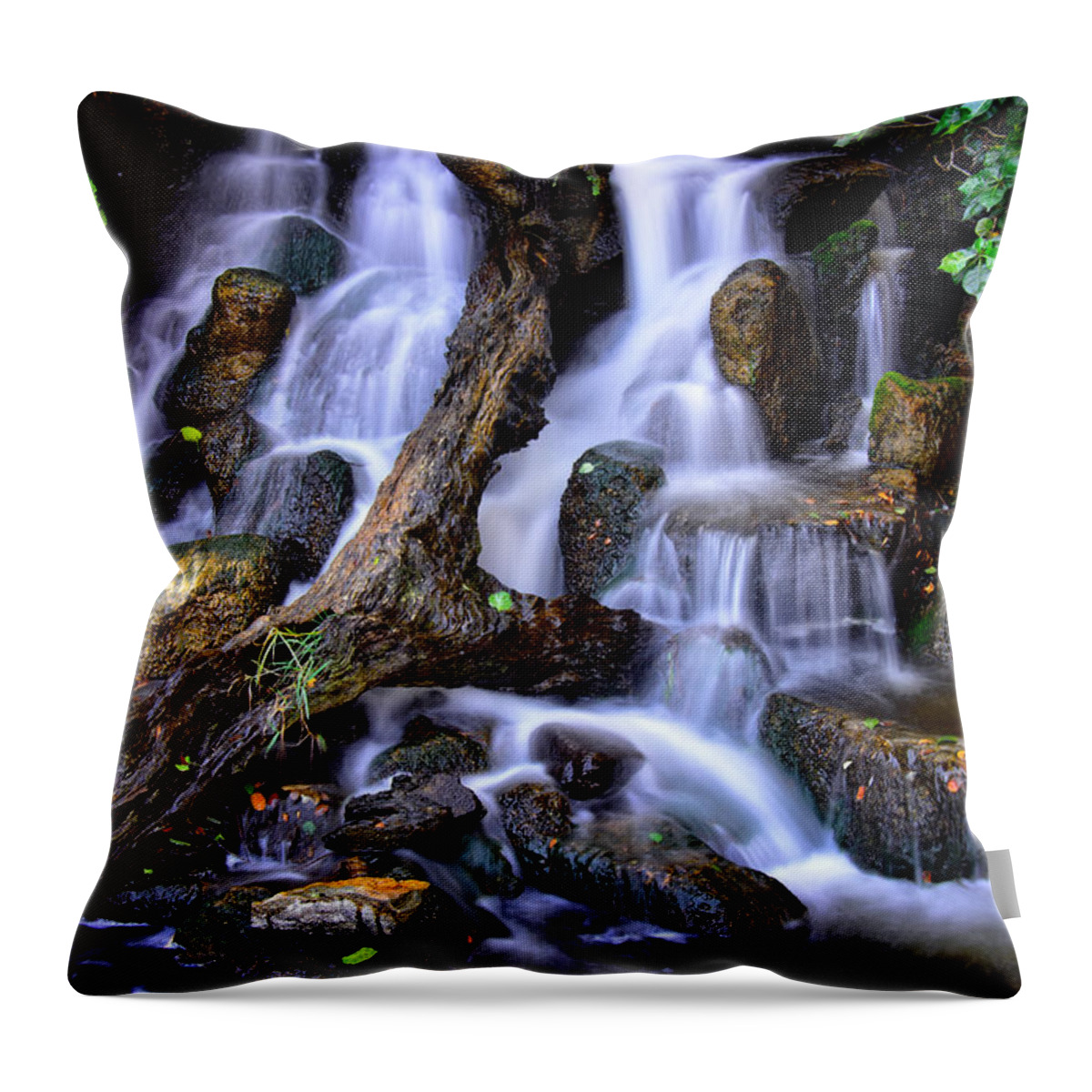 Waterfall Throw Pillow featuring the photograph Cascades by Harry Spitz