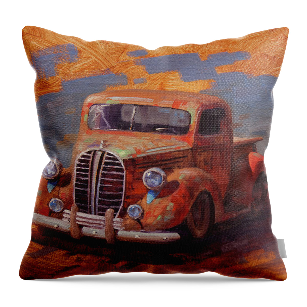Old Trucks Throw Pillow featuring the painting Cascading Color by Cody DeLong