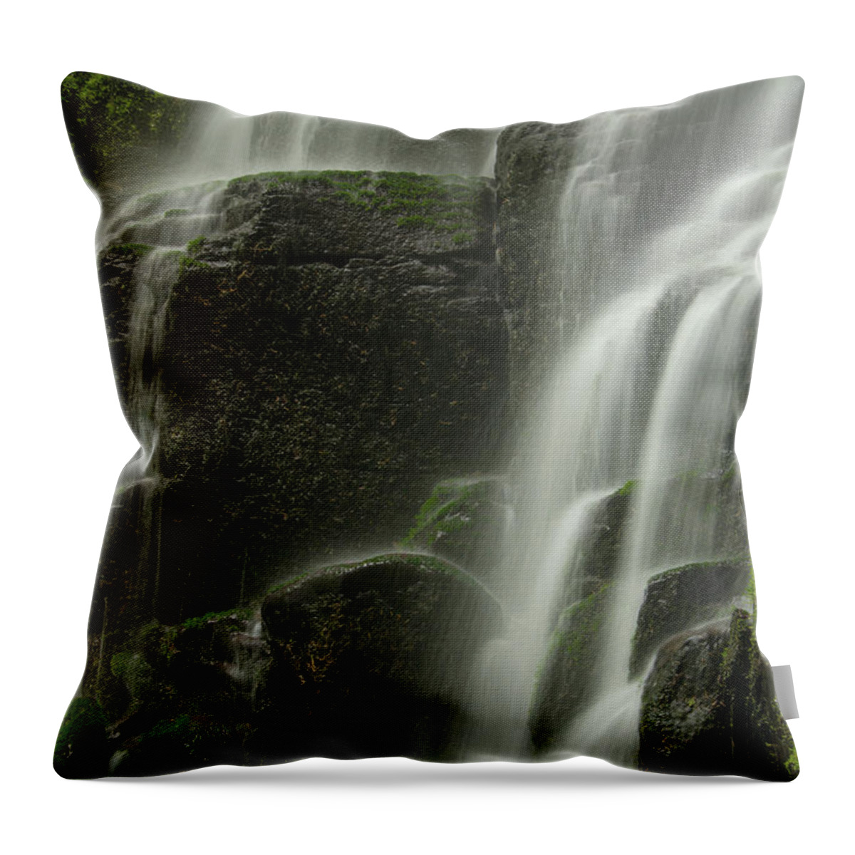Fairy Falls Throw Pillow featuring the photograph Cascading Falls by Don Schwartz
