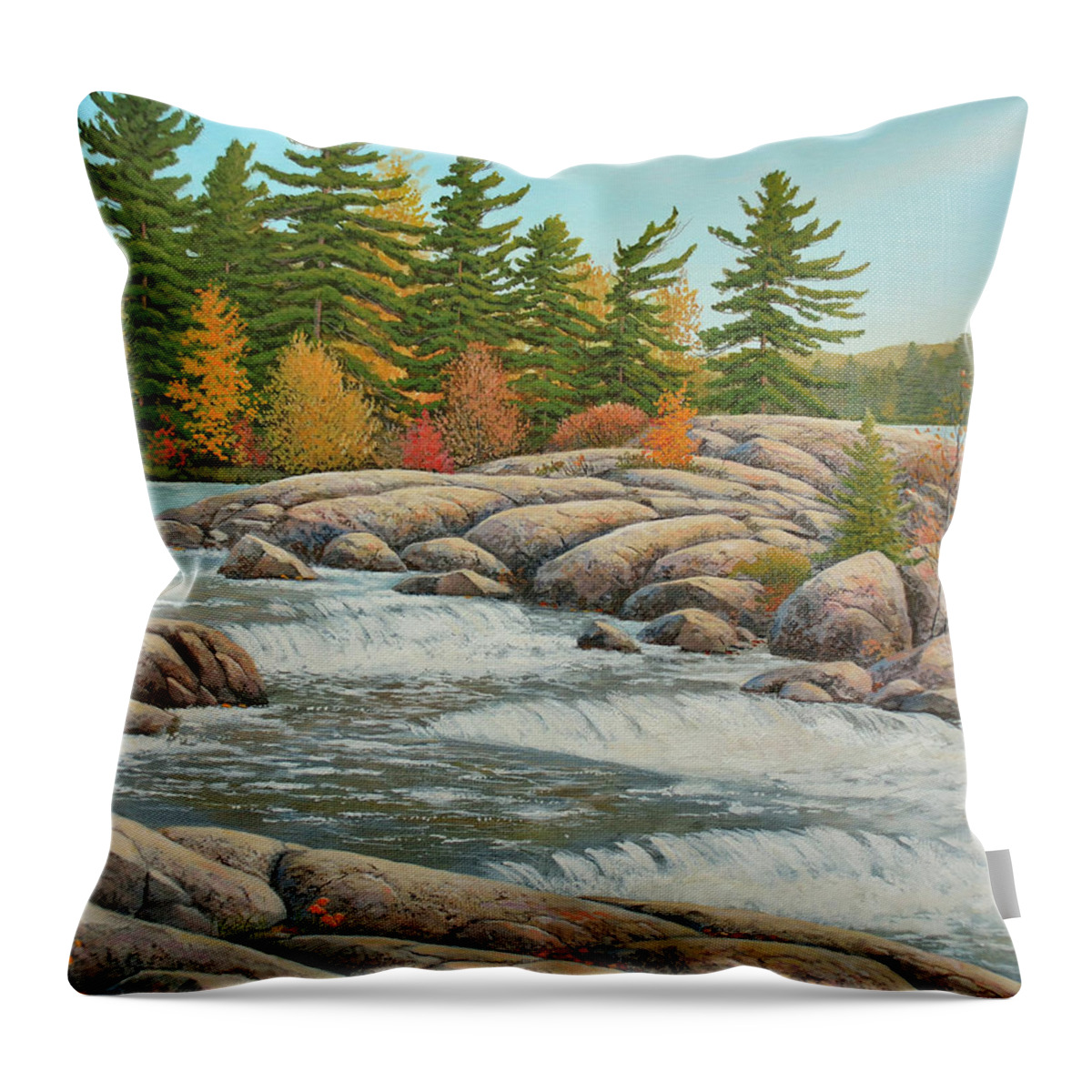Jake Vandenbrink Throw Pillow featuring the painting Cascading Flow by Jake Vandenbrink