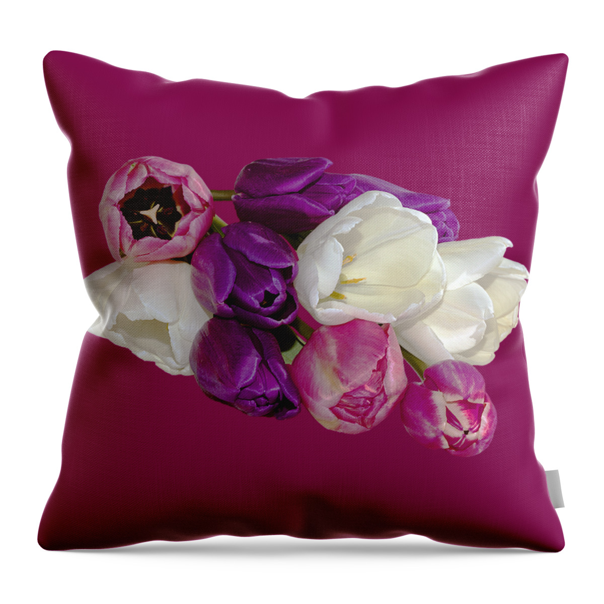 Tulips Tulip Throw Pillow featuring the photograph Cascading Tulips by Phyllis Denton