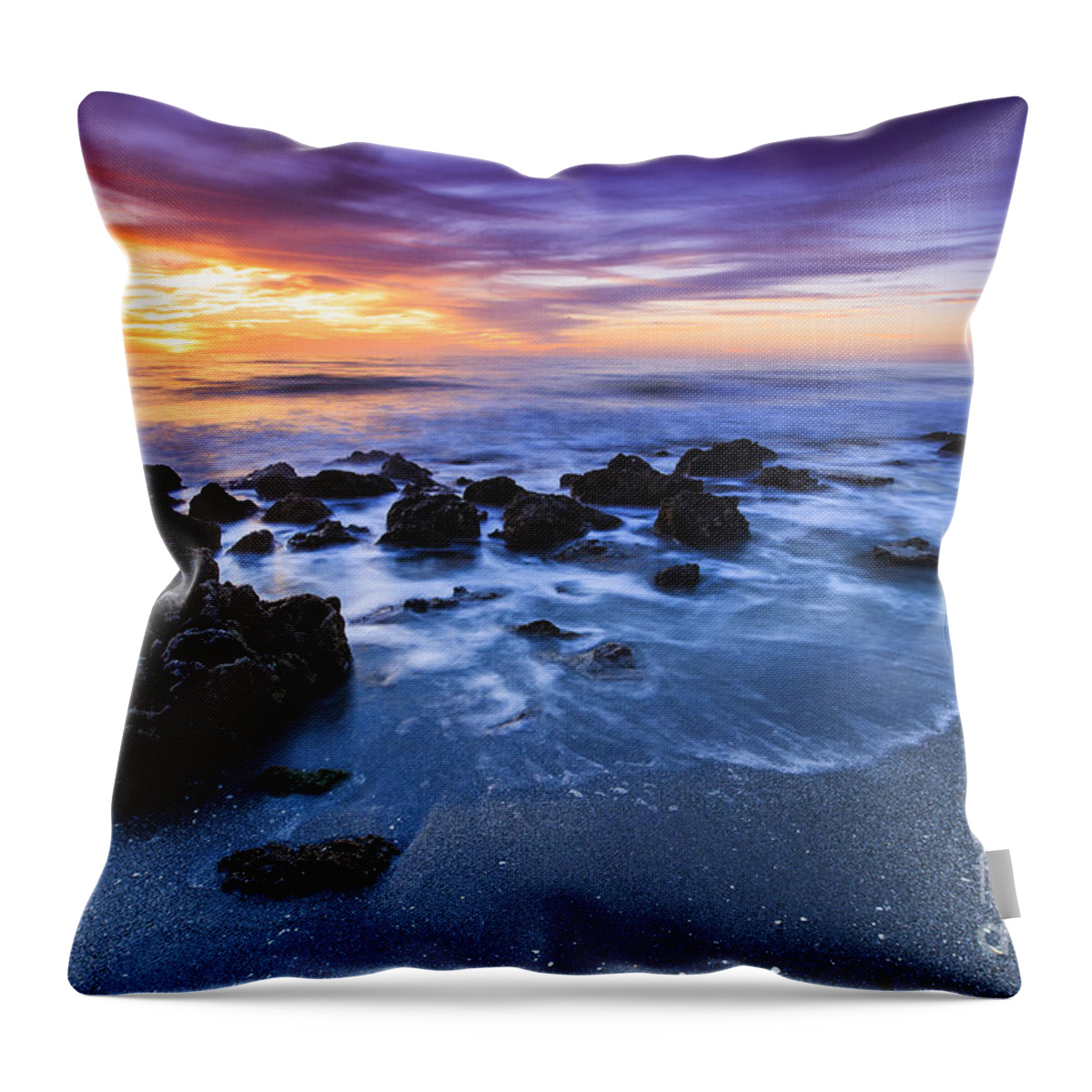 Casperson Beach Throw Pillow featuring the photograph Casperson Beach Sunset 2 by Ben Graham
