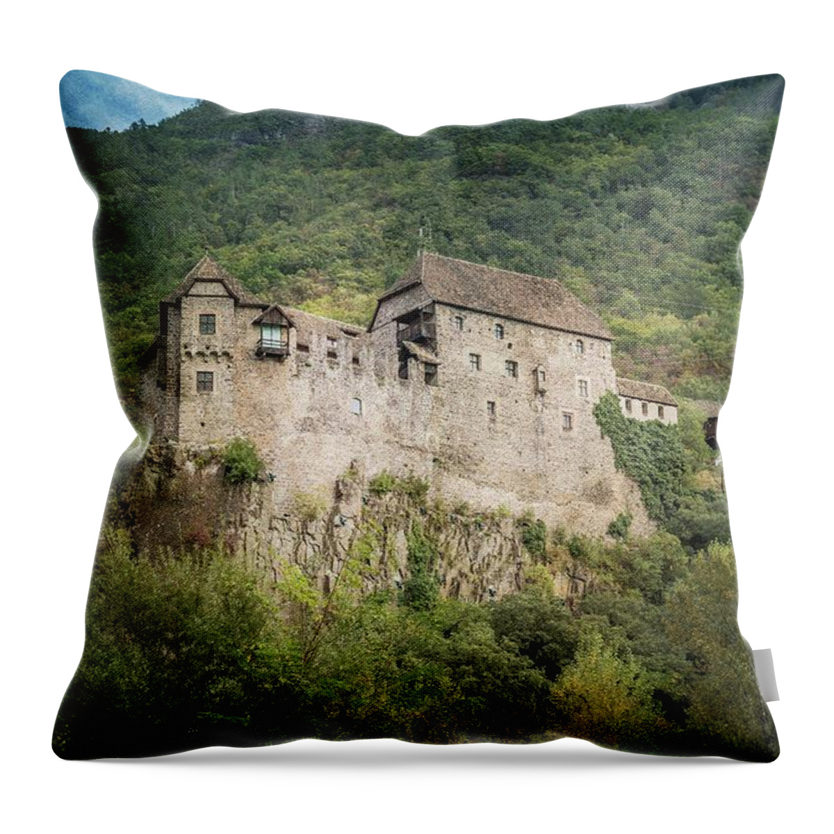 Castel Roncolo Throw Pillow featuring the photograph Castel Roncolo by Eva Lechner