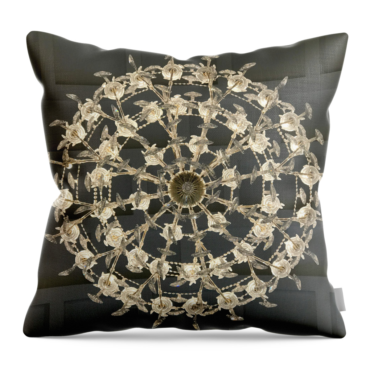 Chandelier Throw Pillow featuring the photograph Castle Front Hall 02 by Annette Hadley