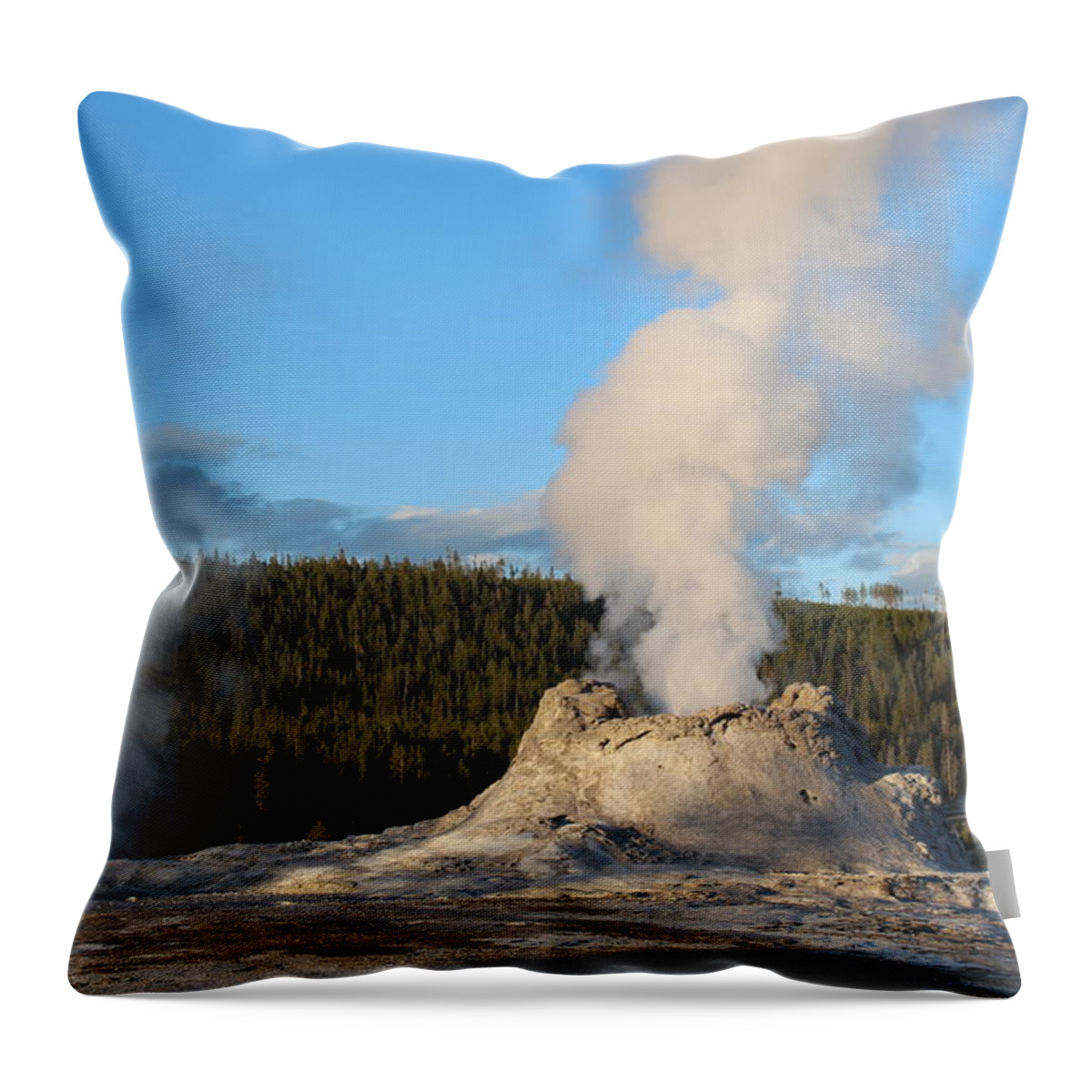 Geyser Throw Pillow featuring the photograph Castle Geyser by John Connor Bray