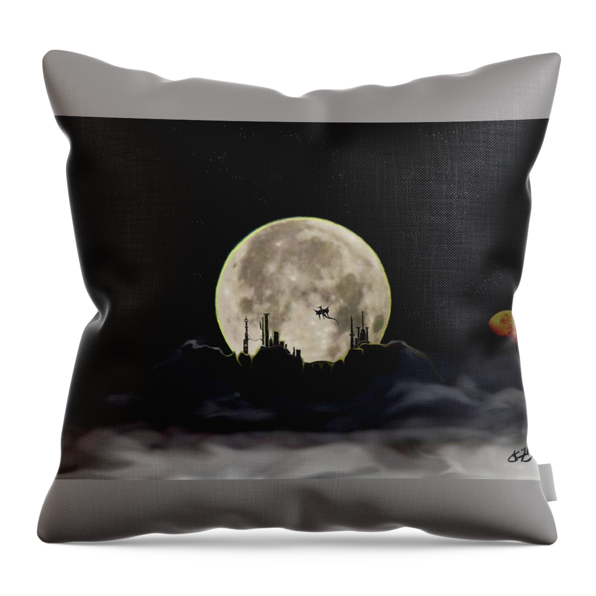 Moon Throw Pillow featuring the photograph Castles in the Clouds by Shannon Harrington