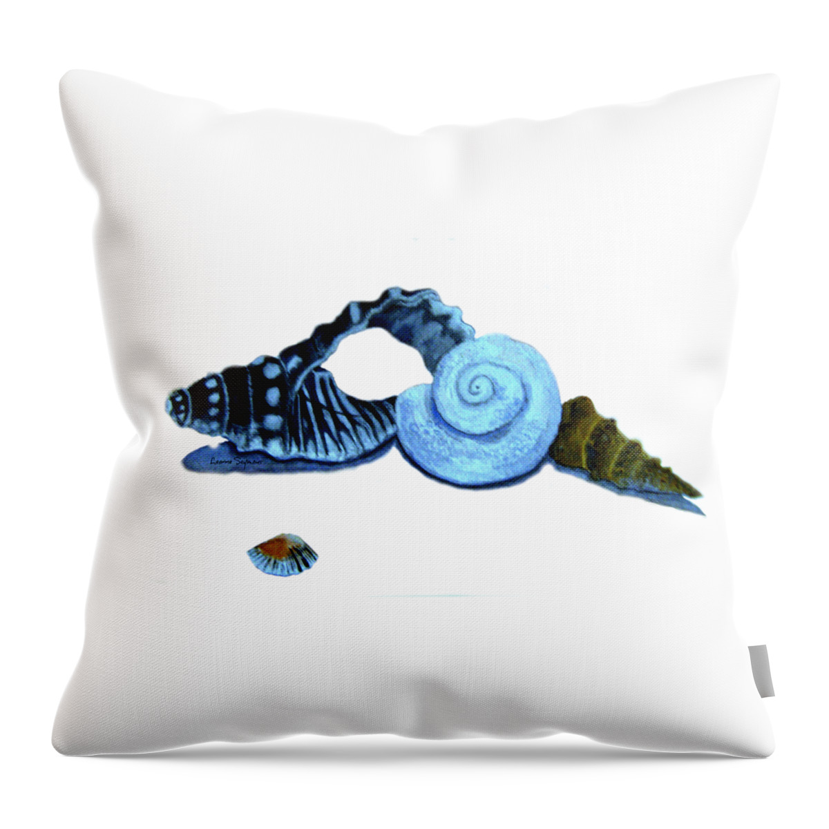 Sea Shells Throw Pillow featuring the painting Castles by Leanne Seymour