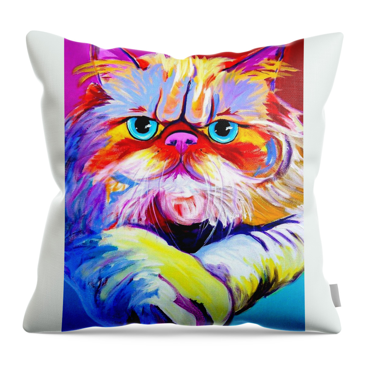 Cat Throw Pillow featuring the painting Cat - Tigger by Dawg Painter
