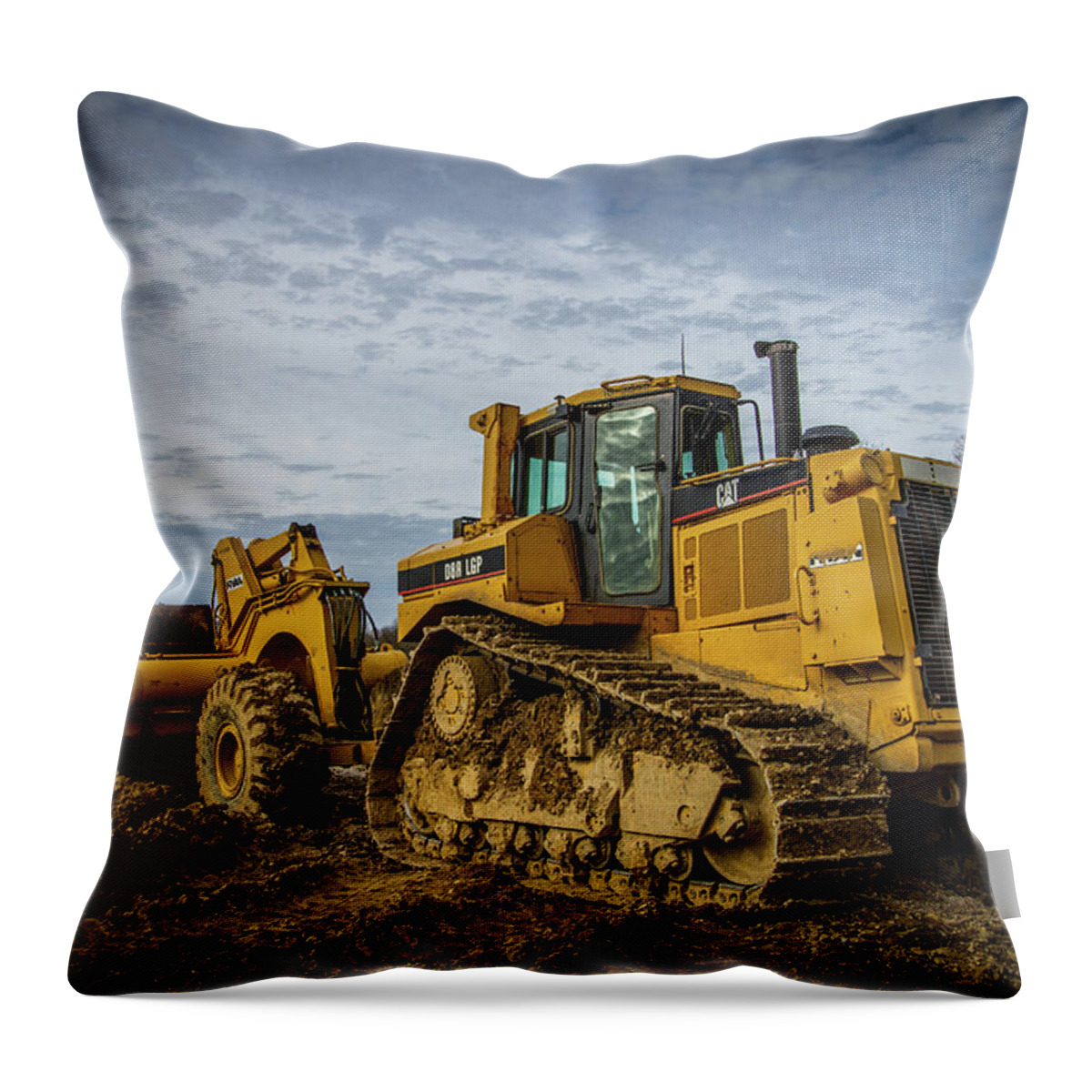 Construction Throw Pillow featuring the photograph Cat Construction by Mike Burgquist