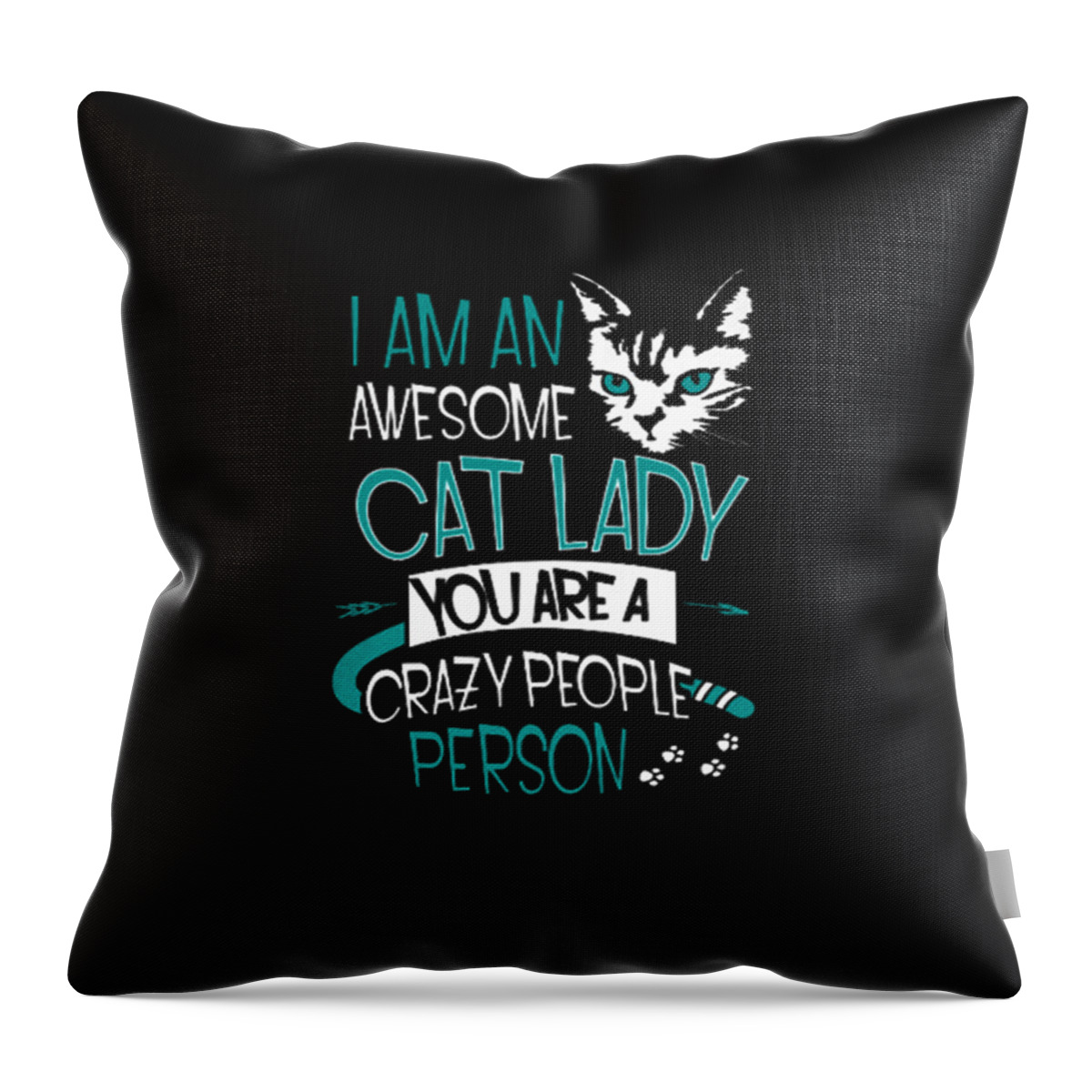 Cat Throw Pillow featuring the photograph Cat Lady by Jackie Robinson