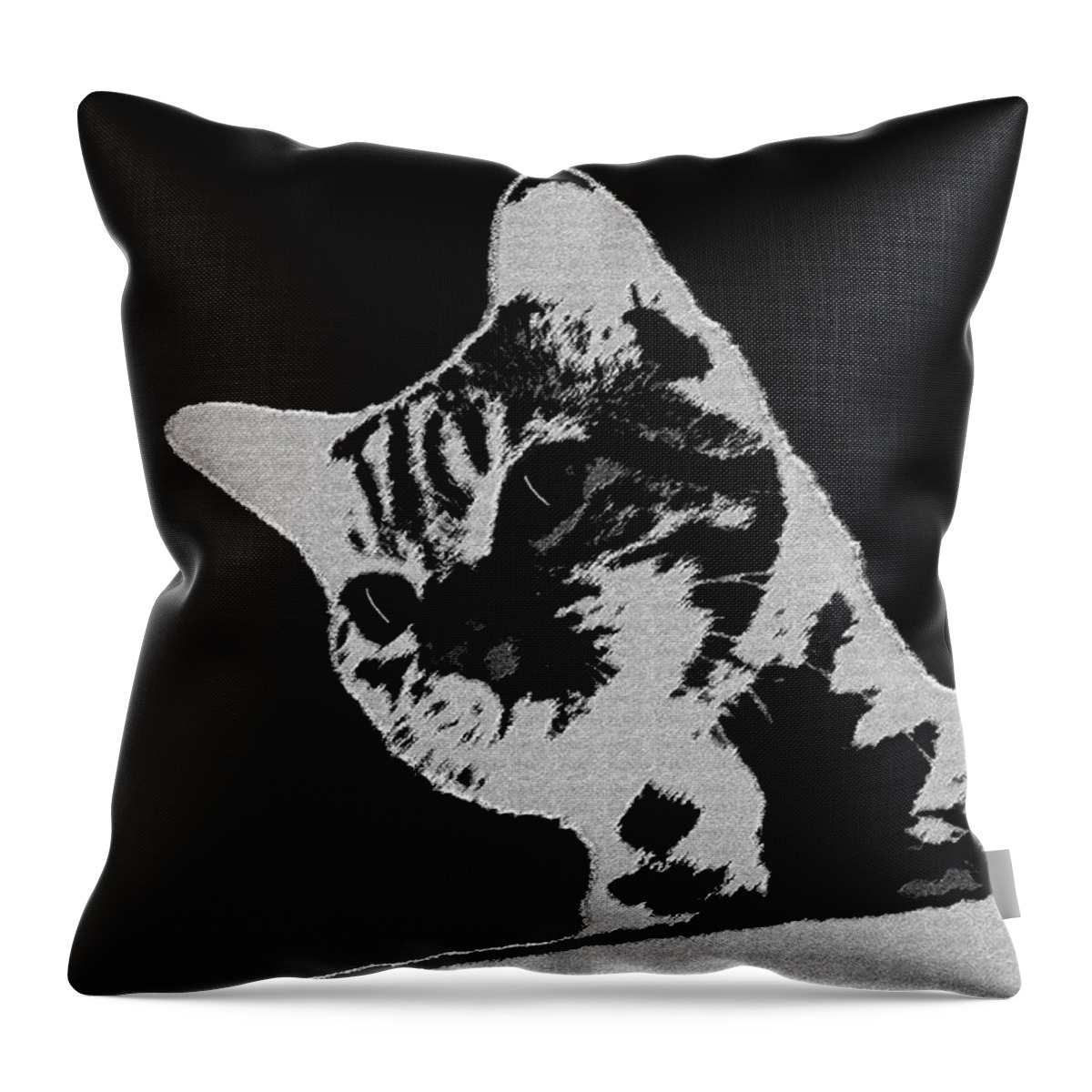 Art Throw Pillow featuring the painting Cat on a hot tin roof by David Lee Thompson