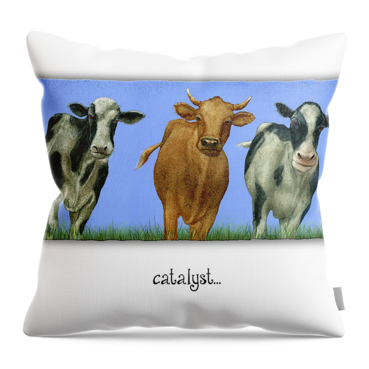 Will Bullas Throw Pillow featuring the painting Catalyst... by Will Bullas