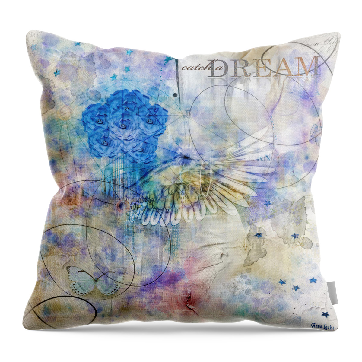 Dream Throw Pillow featuring the digital art Catch A Dream by Anna Louise