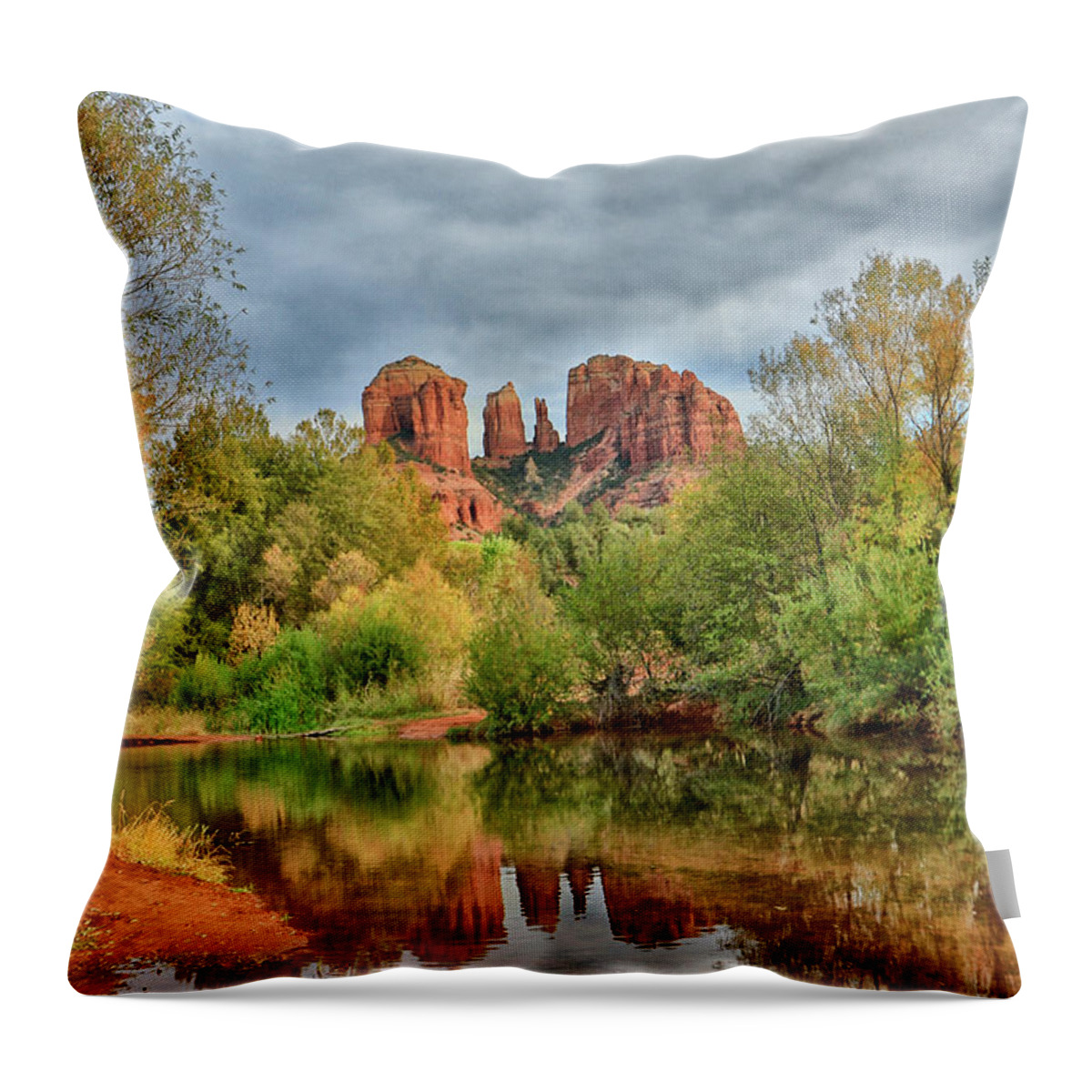 Cathedral Rock Throw Pillow featuring the photograph Cathedral Entrances US by Tom Kelly