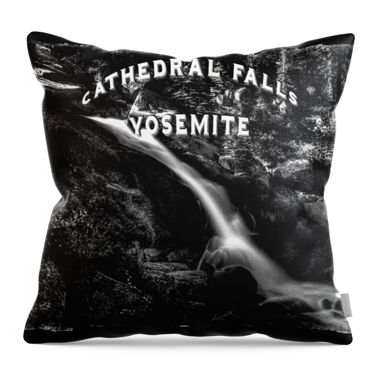 California Throw Pillow featuring the photograph Cathedral Falls from the Tioga Pass Road by Roger Passman