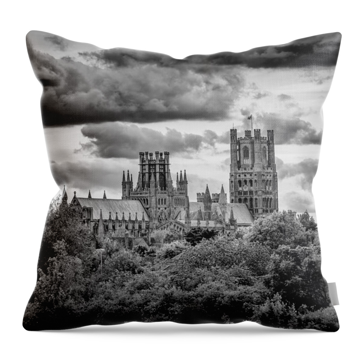 Black And White Throw Pillow featuring the photograph Cathedral from the north-east by James Billings