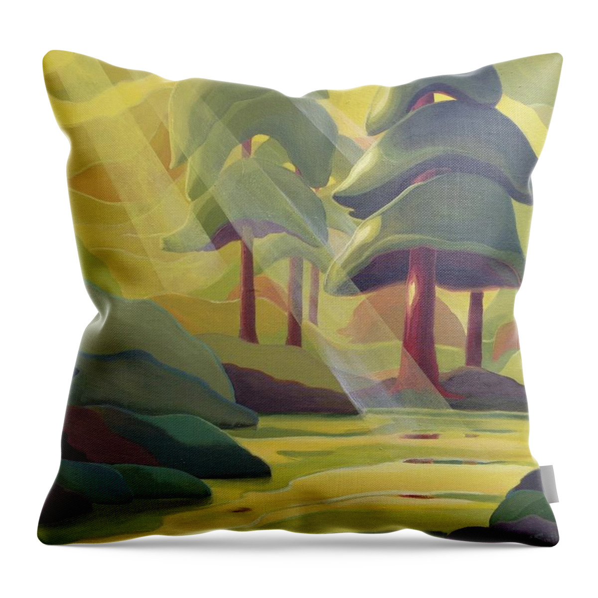 Group Of Seven Throw Pillow featuring the painting Cathedral Light by Barbel Smith