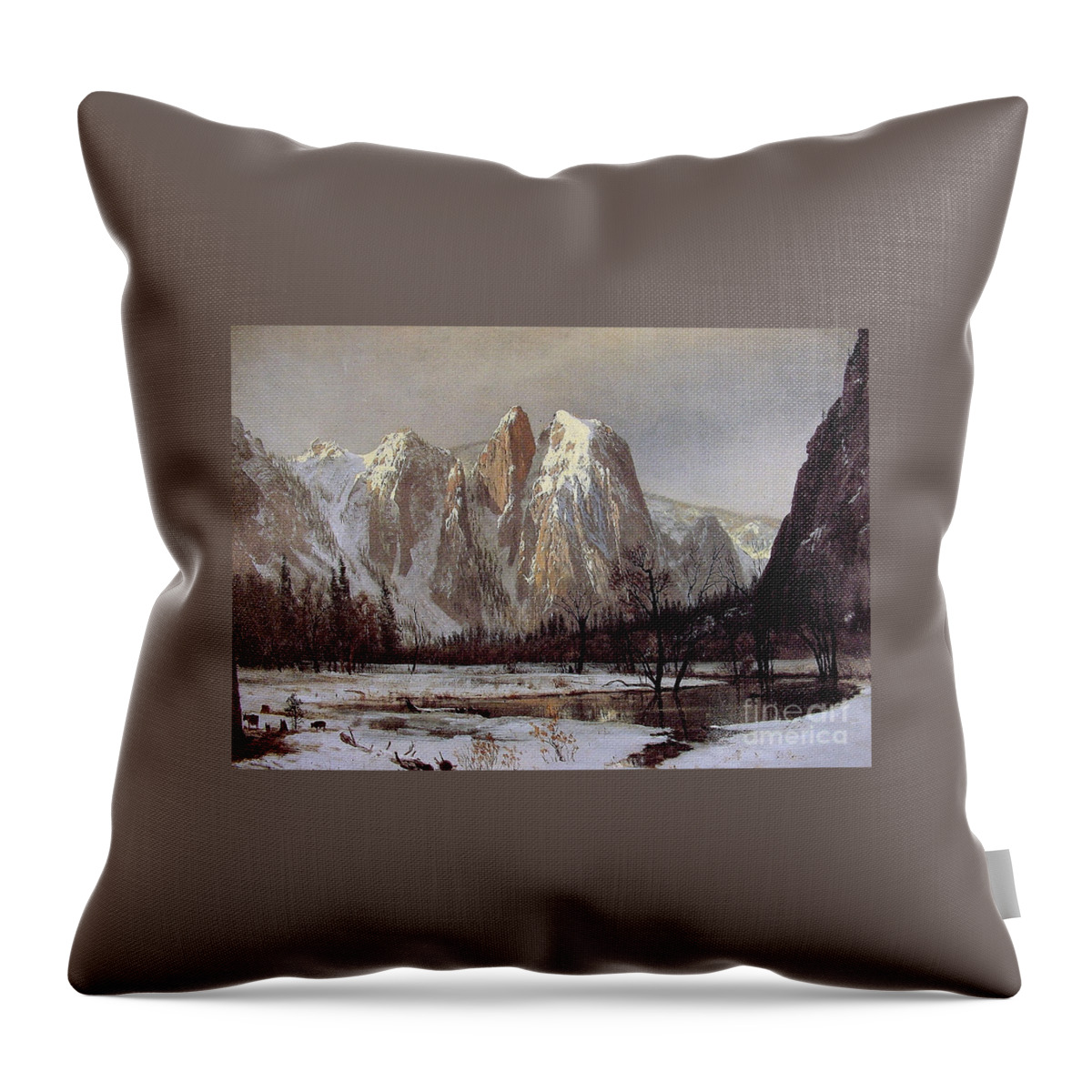Cathedral Rock Throw Pillow featuring the painting Cathedral Rock by MotionAge Designs