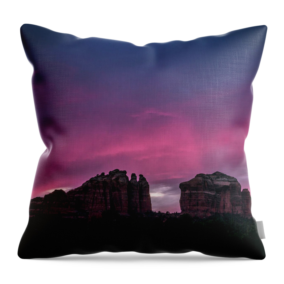 Arizona Throw Pillow featuring the photograph Cathedral Rock Sunset by Andy Konieczny