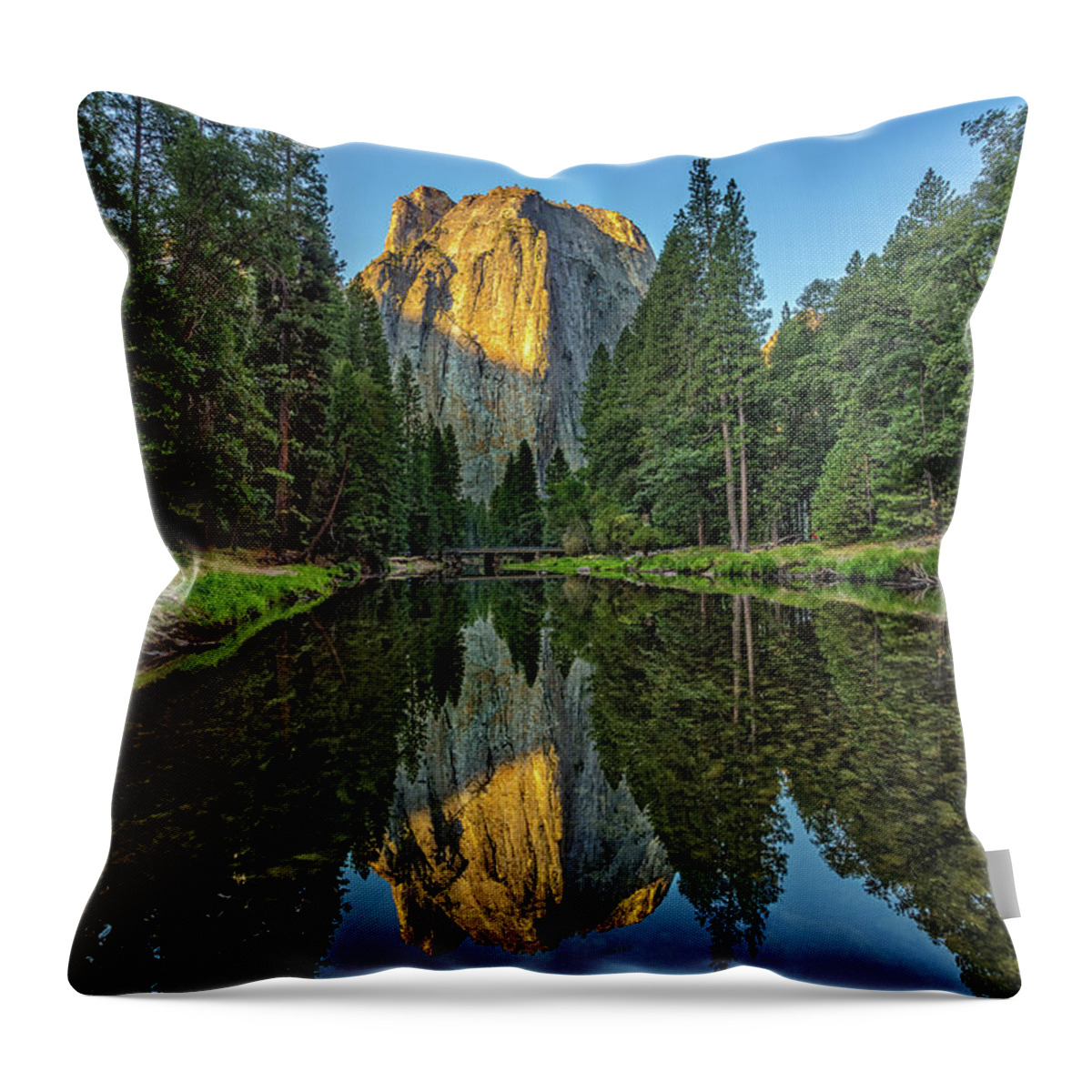 California Throw Pillow featuring the photograph Cathedral Rocks Morning by Peter Tellone