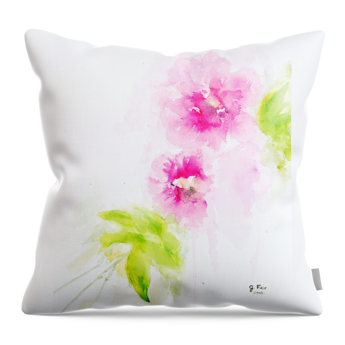 Flower Throw Pillow featuring the painting Catherine's Flower by Jerry Fair
