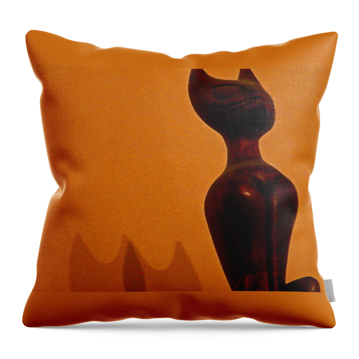 Abstract Throw Pillow featuring the photograph Cats by Lenore Senior