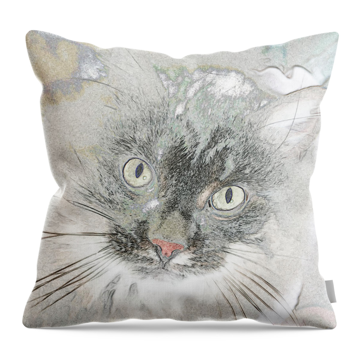 Photograph Throw Pillow featuring the photograph Cattitude by Rhonda McDougall