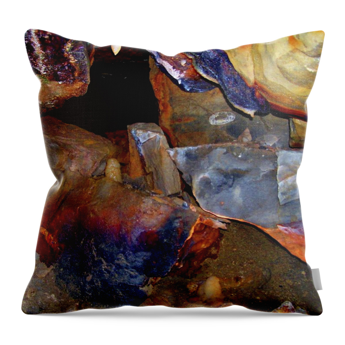 Ohio Caverns Throw Pillow featuring the photograph Cave Gems by Melinda Dare Benfield
