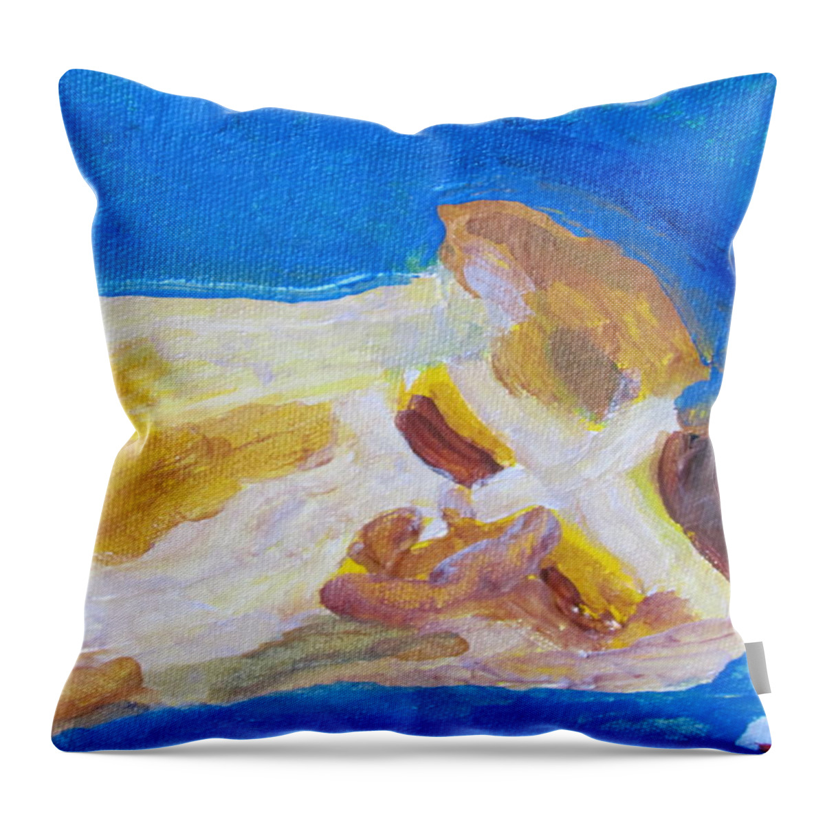 Cc Throw Pillow featuring the painting CC the Cat by Shea Holliman