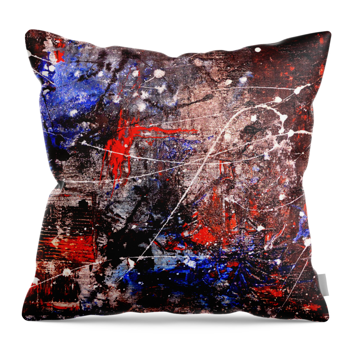 Acrylic Painting Throw Pillow featuring the painting Celebration 5 by Richard Ortolano