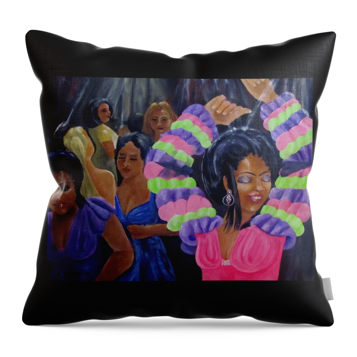 Dancers Throw Pillow featuring the painting Celebration by Carol Allen Anfinsen