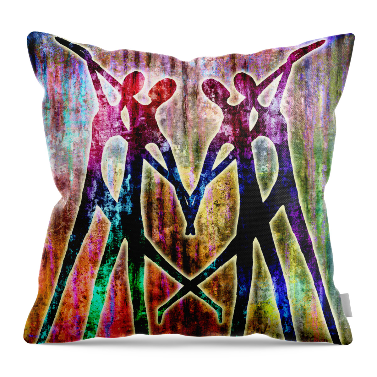 Colorful Throw Pillow featuring the digital art Celebration by Jaison Cianelli