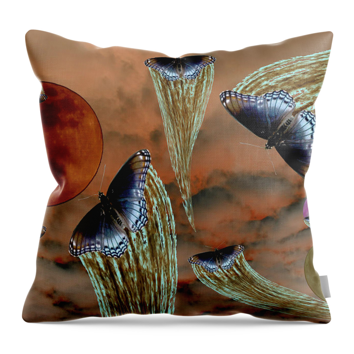 Planet Throw Pillow featuring the photograph Celestial Butterflies by David Yocum